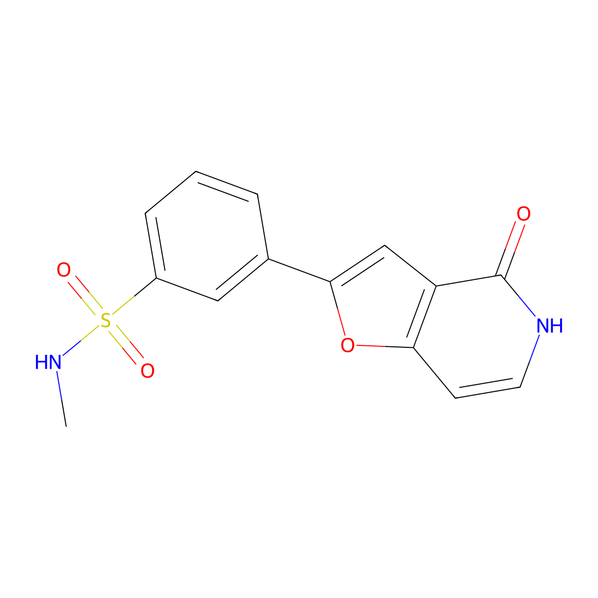 N-Methyl-3-(4-Oxo-4,5-Dihydrofuro[3,2-C]pyridin-2-Yl)benzenesulfonamide molecular structure, CAS 2743979-38-4