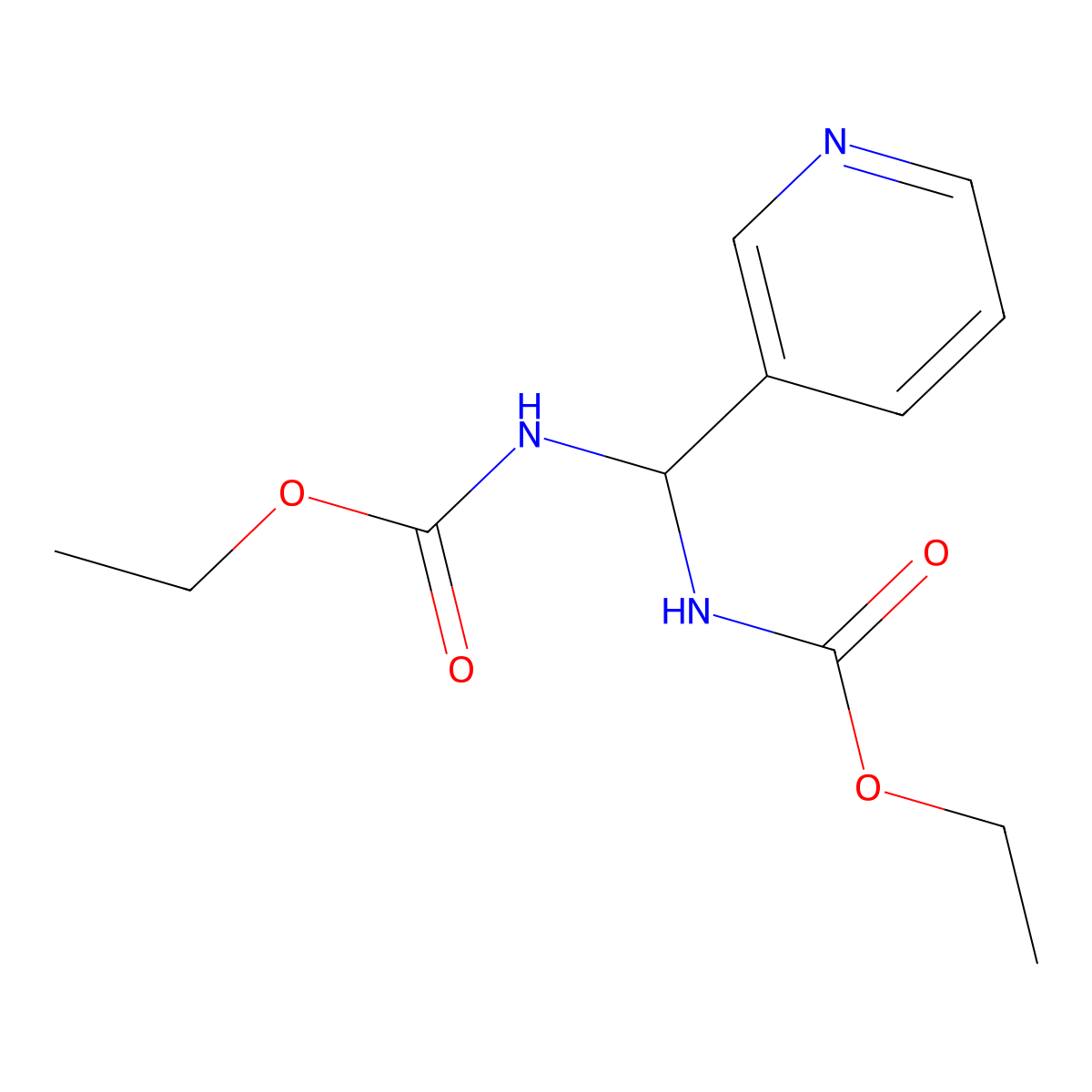 Diethyl (pyridin-3-ylmethylene)dicarbamate molecular structure, CAS 2744-17-4
