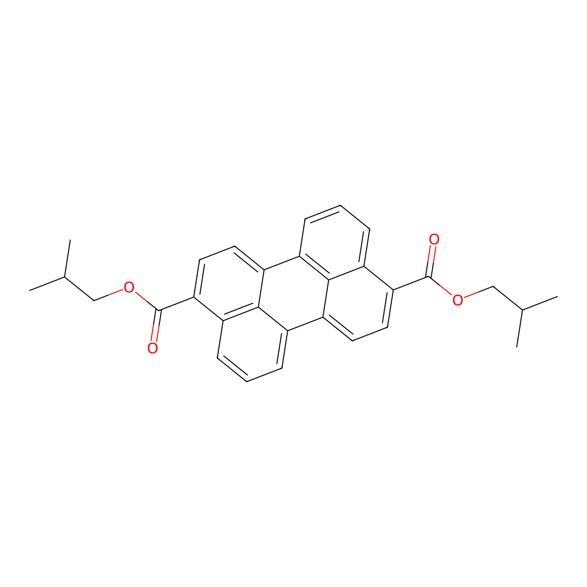 Diisobutyl 3,9-perylenedicarboxylate molecular structure, CAS 2744-50-5