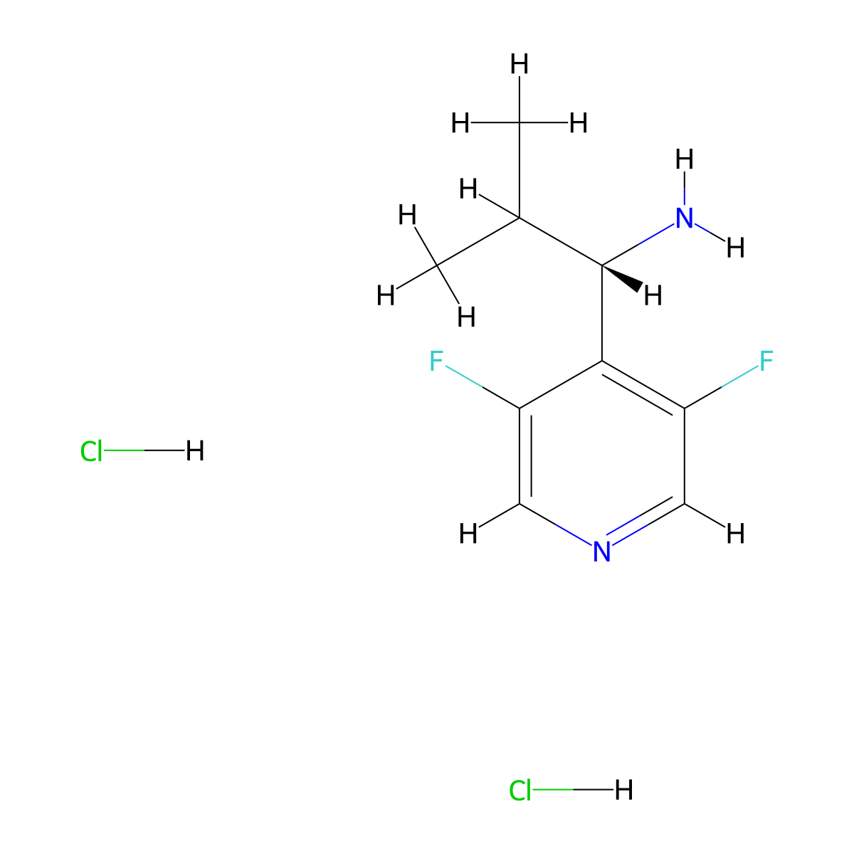 (S)-1-(3,5-difluoropyridin-4-yl)-2-methylpropan-1-amine dihydrochloride molecular structure, CAS 2744086-47-1