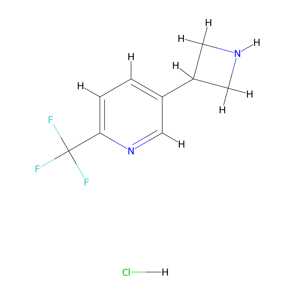5-(Azetidin-3-yl)-2-(trifluoromethyl)pyridine hydrochloride molecular structure, CAS 2744152-33-6