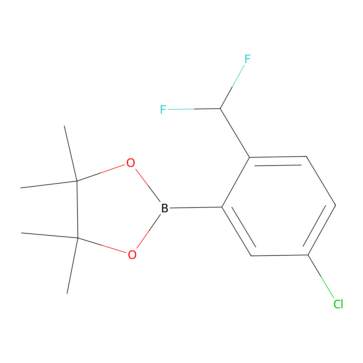 2-[5-Chloro-2-(difluoromethyl)phenyl]-4,4,5,5-tetramethyl-1,3,2-dioxaborolane molecular structure, CAS 2744224-88-0