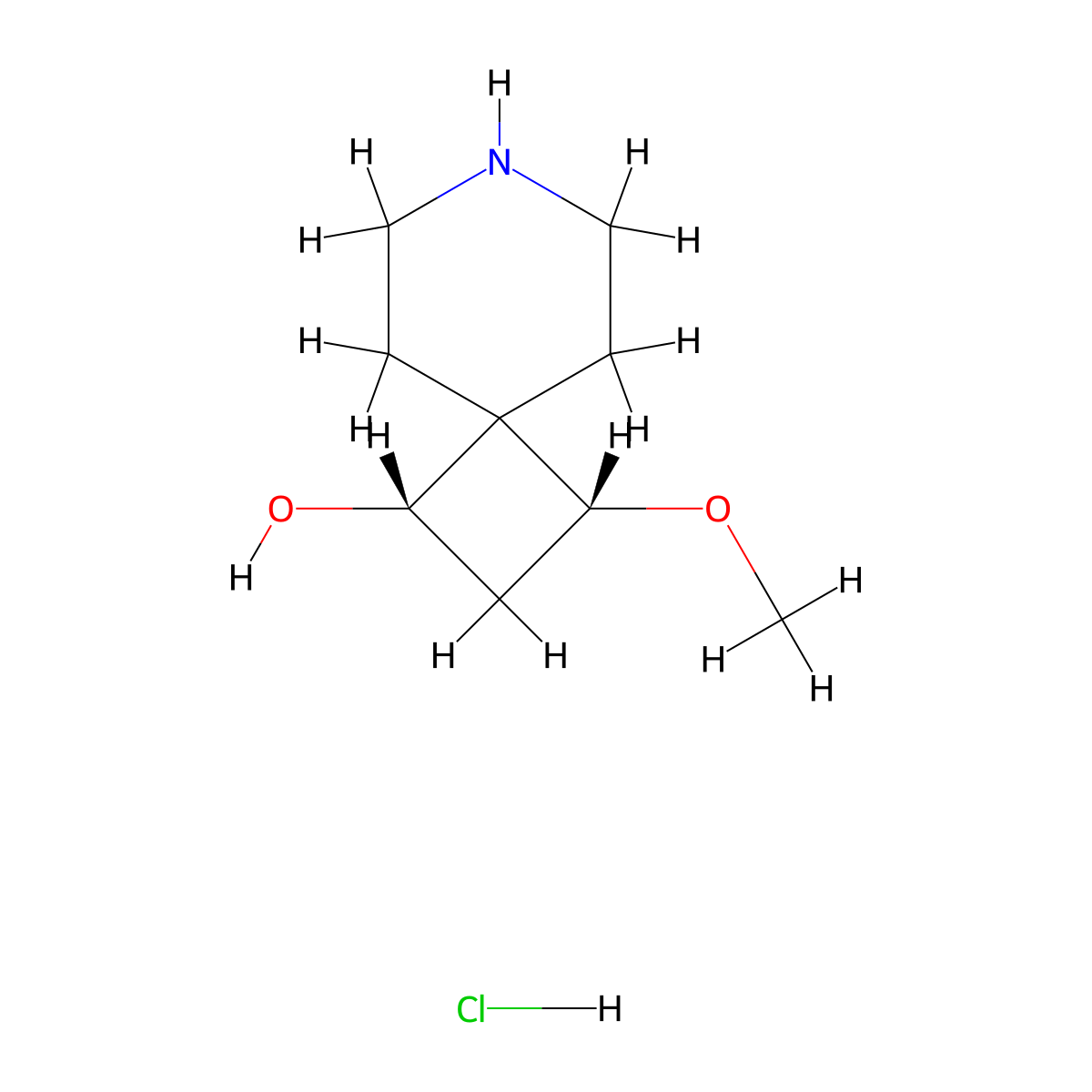 (1S,3R)-3-Methoxy-7-azaspiro[3.5]nonan-1-ol;hydrochloride molecular structure, CAS 2744270-95-7