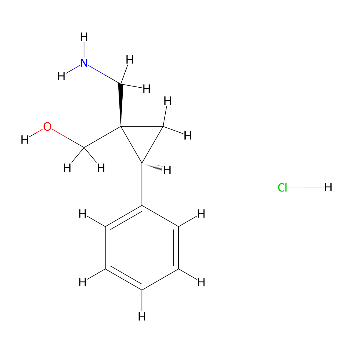 [(1R,2S)-1-(Aminomethyl)-2-phenylcyclopropyl]methanol;hydrochloride molecular structure, CAS 2744271-01-8