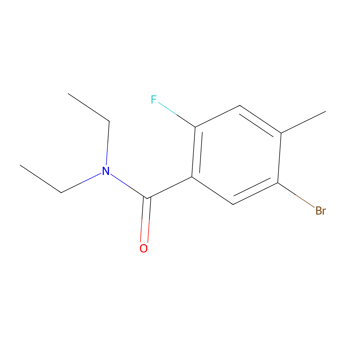 5-Bromo-N,N-diethyl-2-fluoro-4-methylbenzamide molecular structure, CAS 2744404-81-5