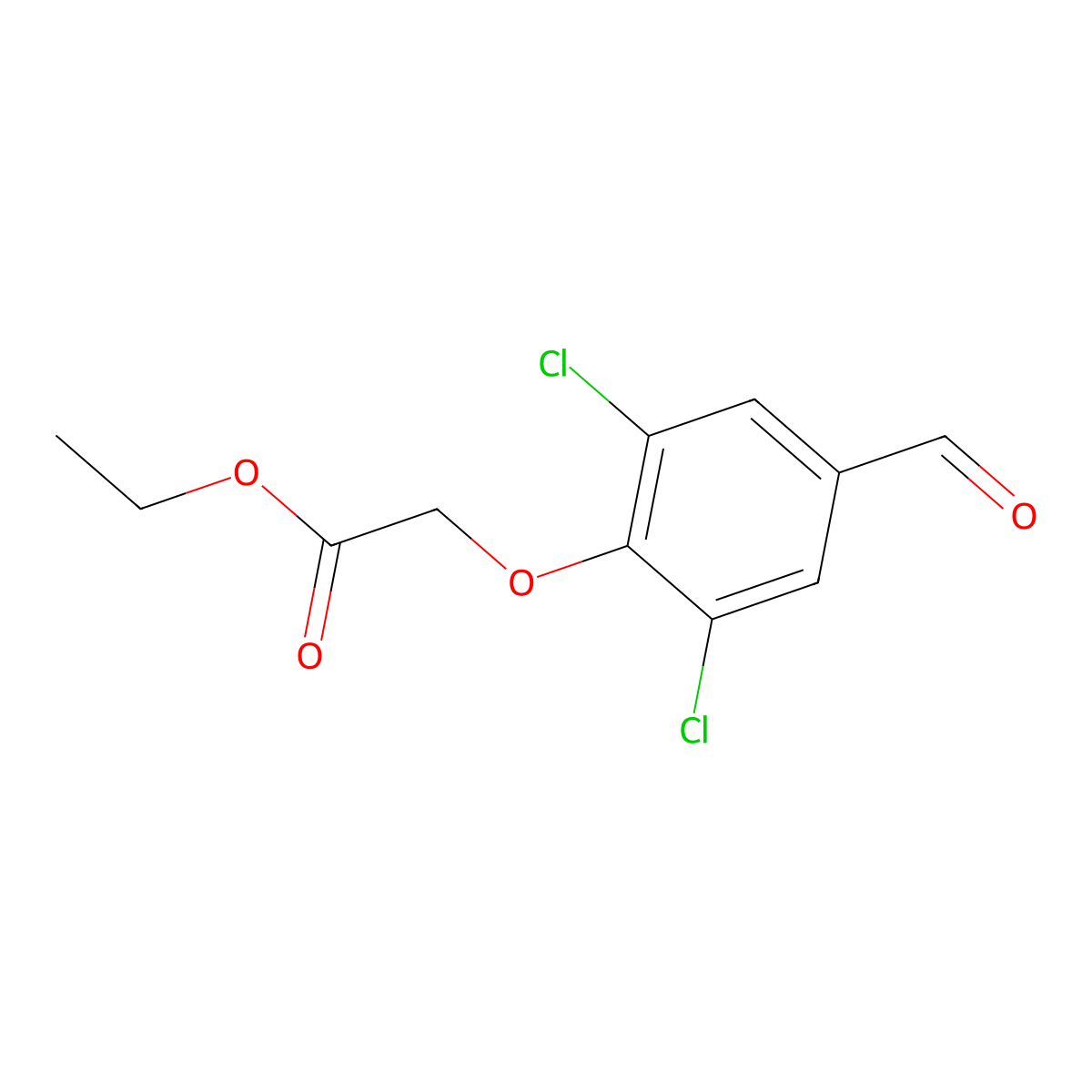 Ethyl 2-(2,6-dichloro-4-formylphenoxy)acetate molecular structure, CAS 27445-09-6