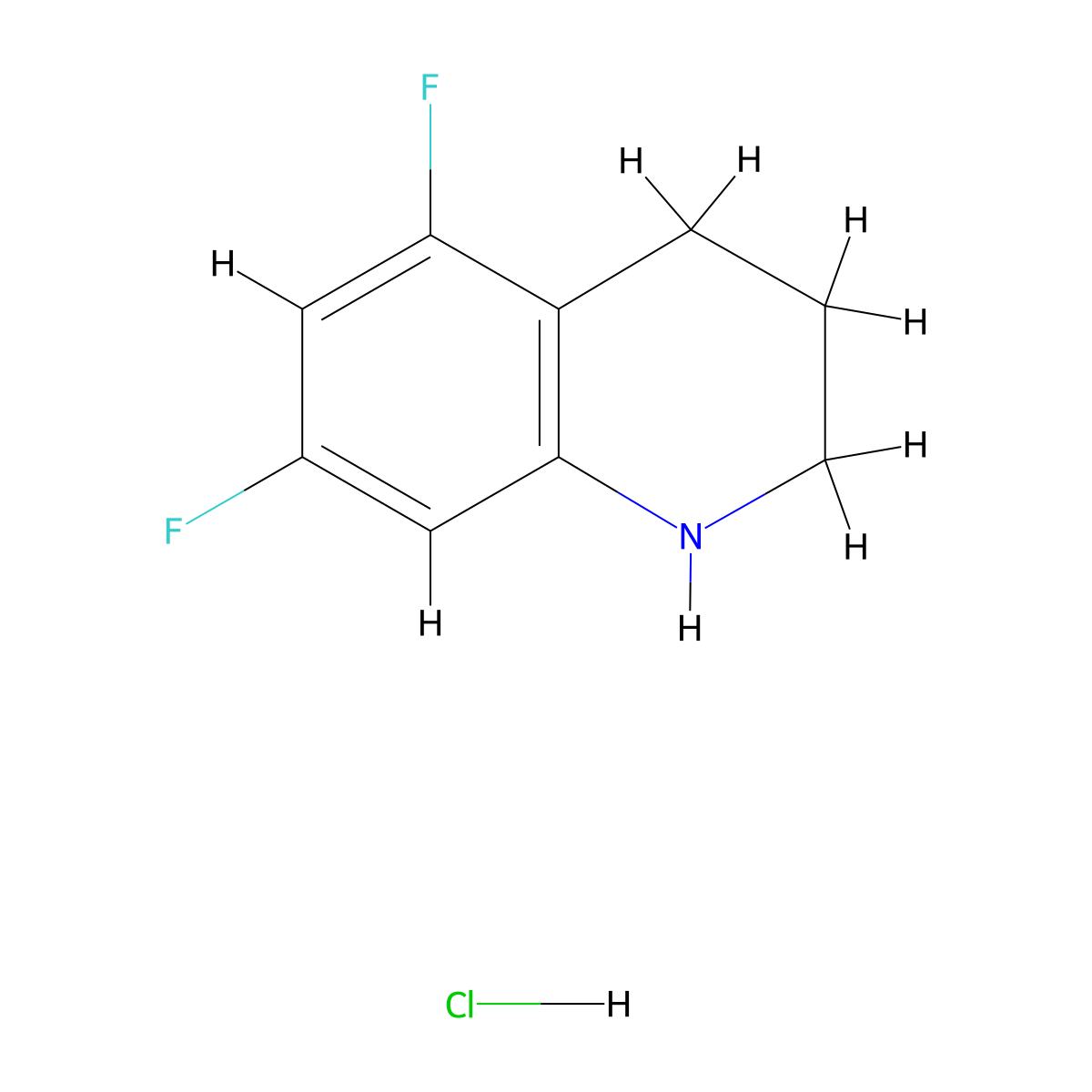 5,7-Difluoro-1,2,3,4-tetrahydroquinoline hydrochloride molecular structure, CAS 2744510-34-5