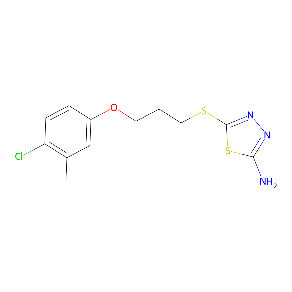 5-{[3-(4-Chloro-3-methylphenoxy)propyl]sulfanyl}-1,3,4-thiadiazol-2-amine molecular structure, CAS 2744526-40-5
