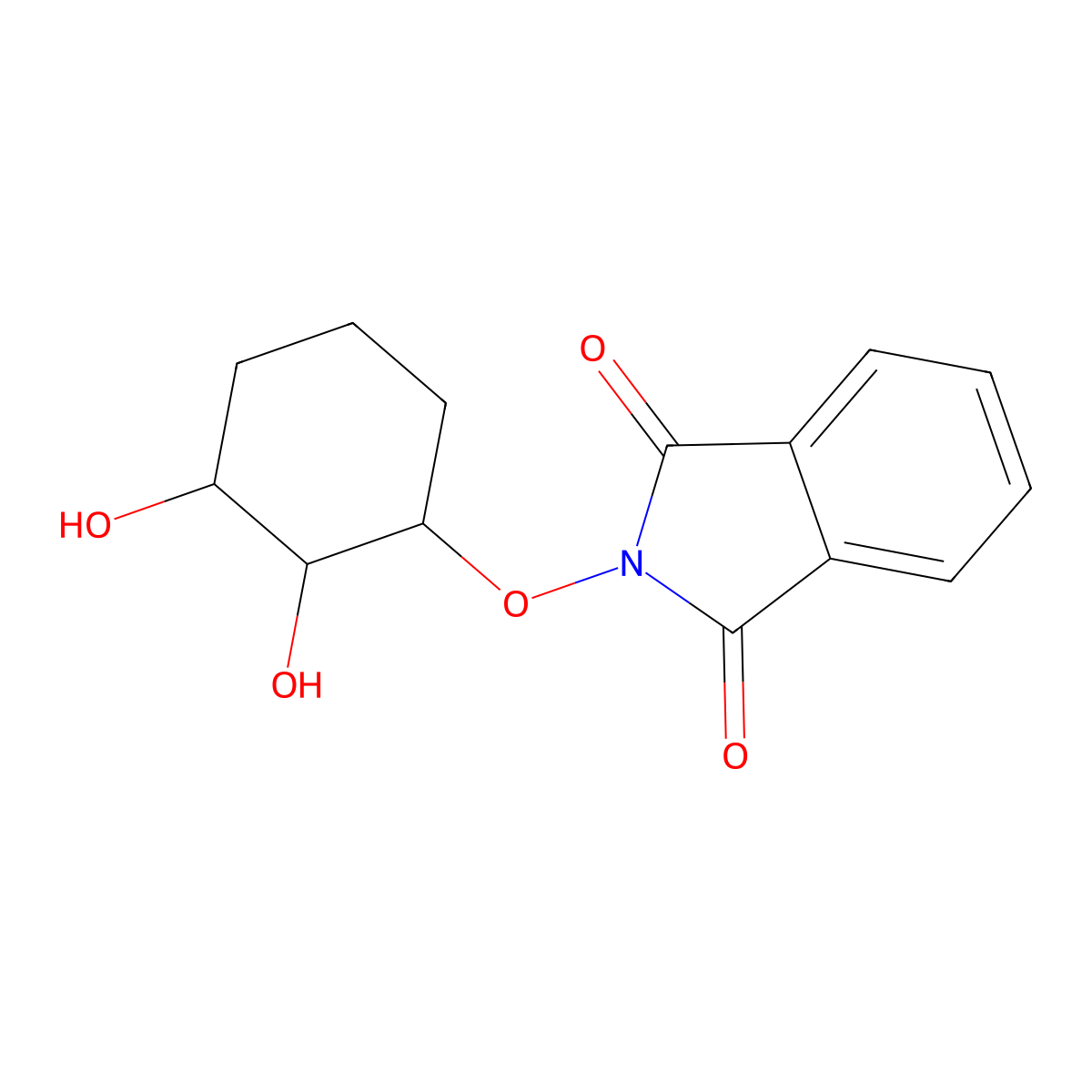 rac-2-{[(1R,2R,3R)-2,3-dihydroxycyclohexyl]oxy}-2,3-dihydro-1H-isoindole-1,3-dione molecular structure, CAS 2744526-71-2