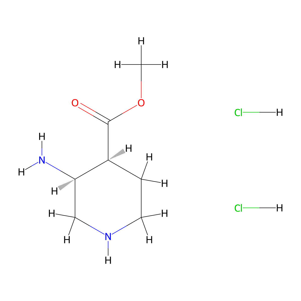 rac-methyl (3R,4R)-3-aminopiperidine-4-carboxylate dihydrochloride molecular structure, CAS 2744549-66-2