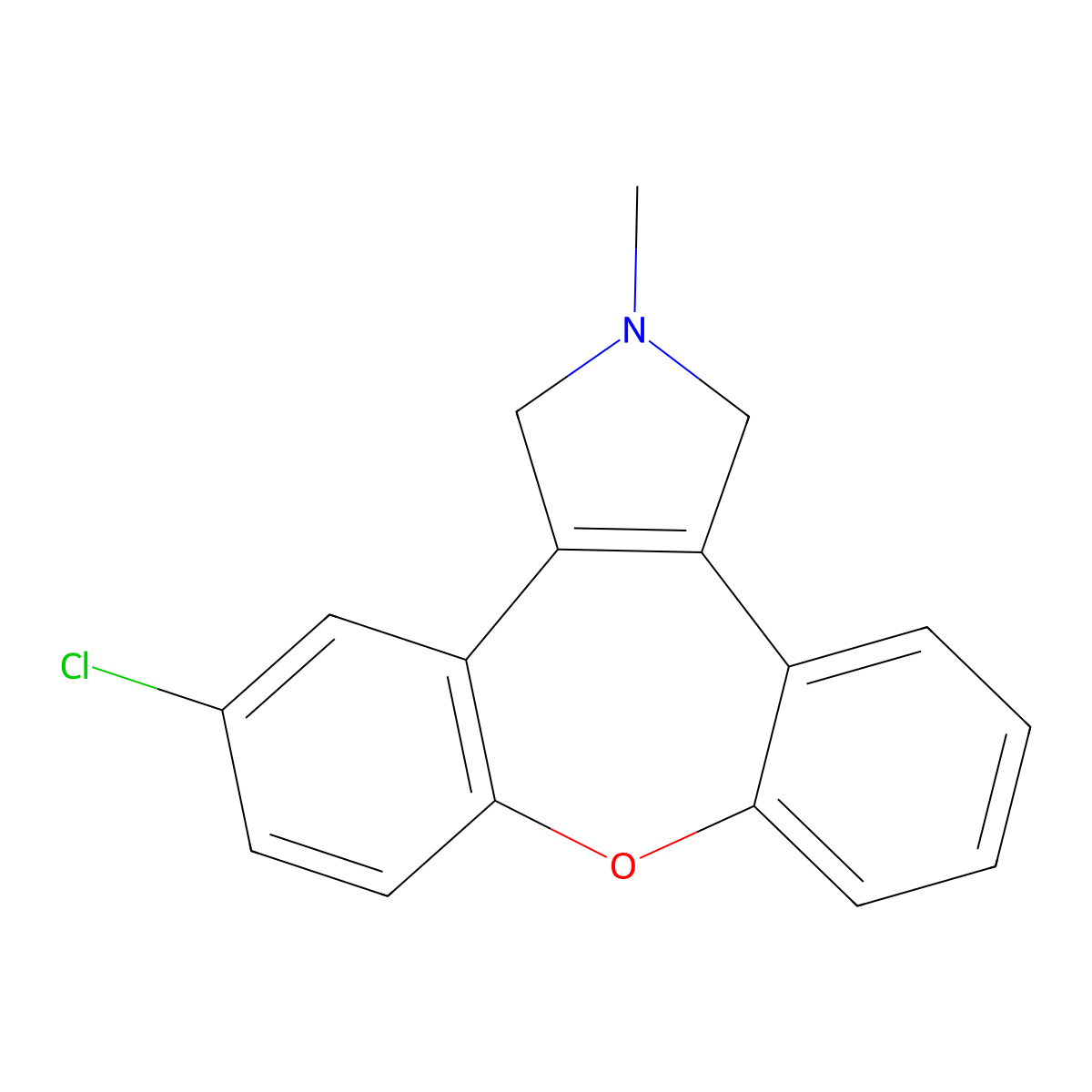 5-Chloro-2-methyl-2,3-dihydro-1H-dibenzo[2,3:6,7]oxepino[4,5-c]pyrrole molecular structure, CAS 27449-95-2
