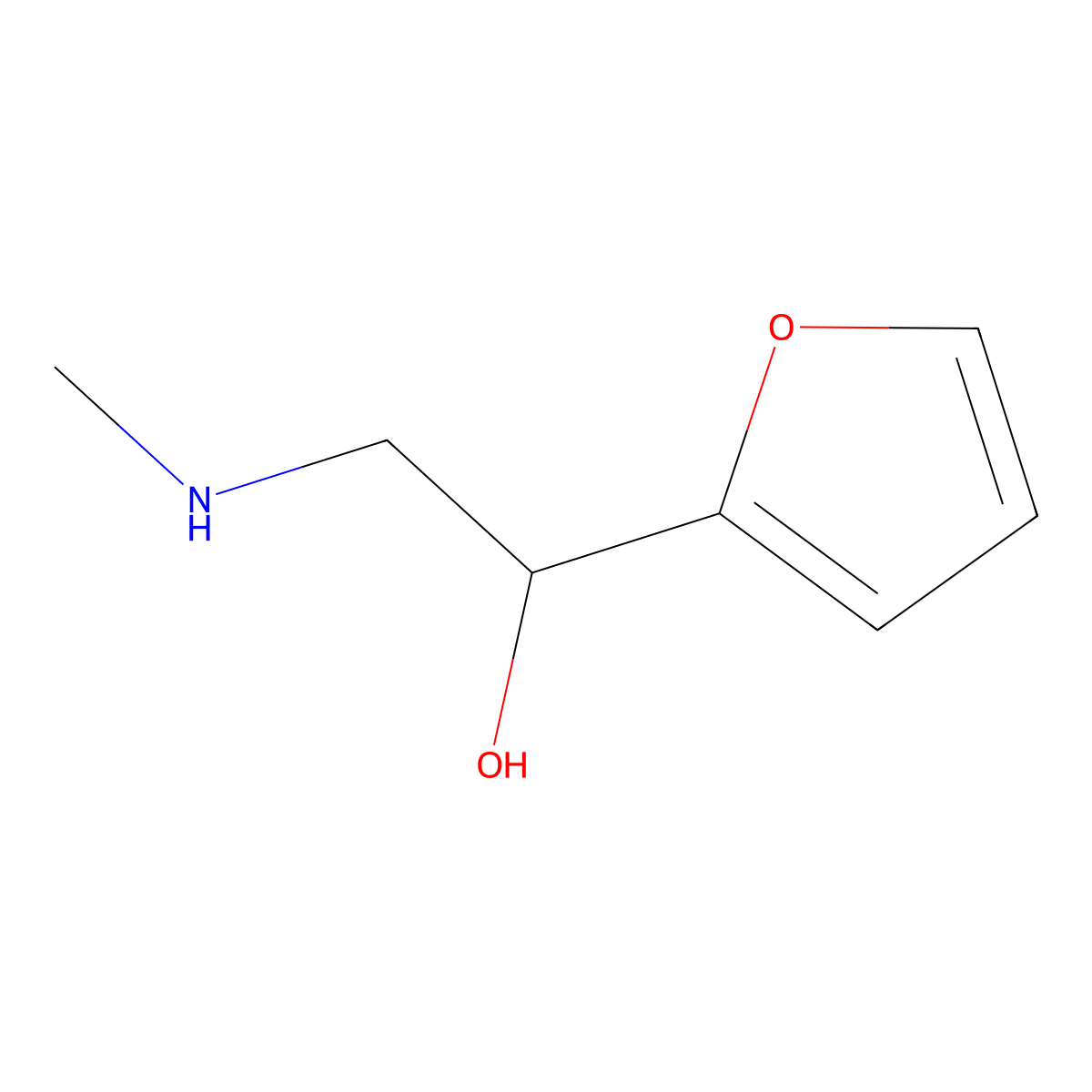 Rac-1-(2-furyl)-2-(methylamino)ethanol molecular structure, CAS 2745-40-6