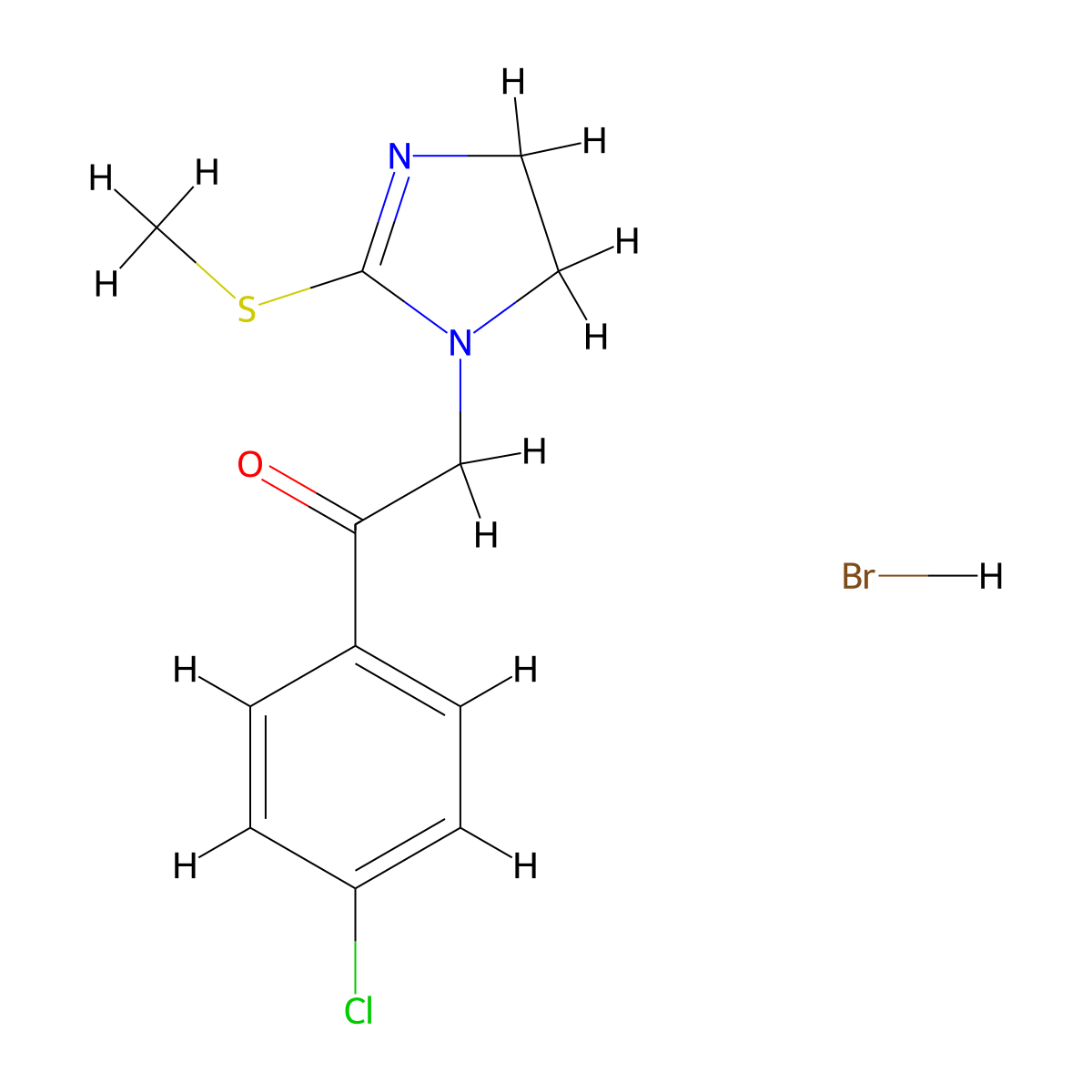 1-(4-chlorophenyl)-2-[2-(methylthio)-4,5-dihydro-1H-imidazol-1-yl]ethan-1-one hydrobromide molecular structure, CAS 27450-24-4