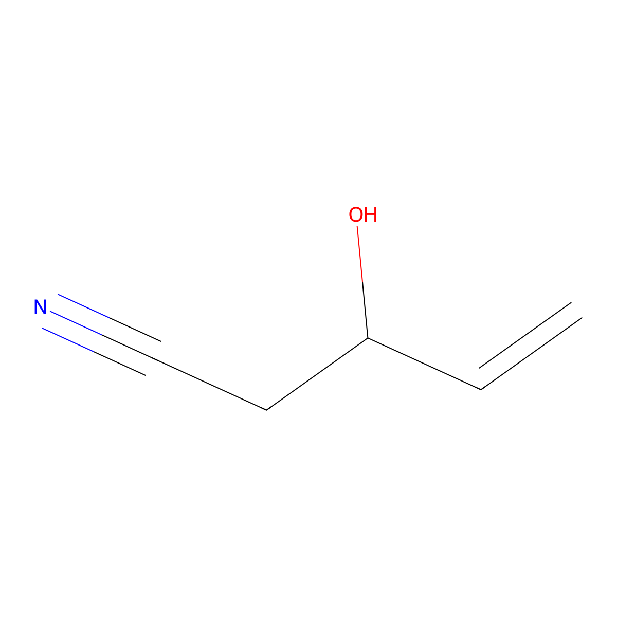 3-Hydroxy-4-pentenenitrile molecular structure, CAS 27451-36-1