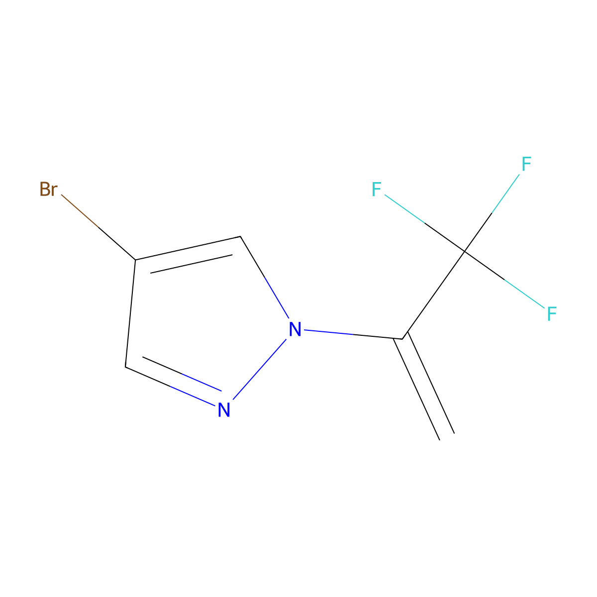 4-bromo-1-(3,3,3-trifluoroprop-1-en-2-yl)-1H-pyrazole molecular structure, CAS 2745108-43-2