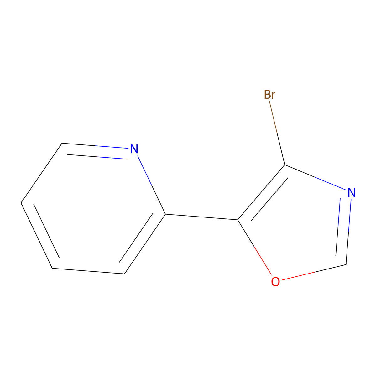 2-(4-Bromo-1,3-oxazol-5-yl)pyridine molecular structure, CAS 2745197-73-1