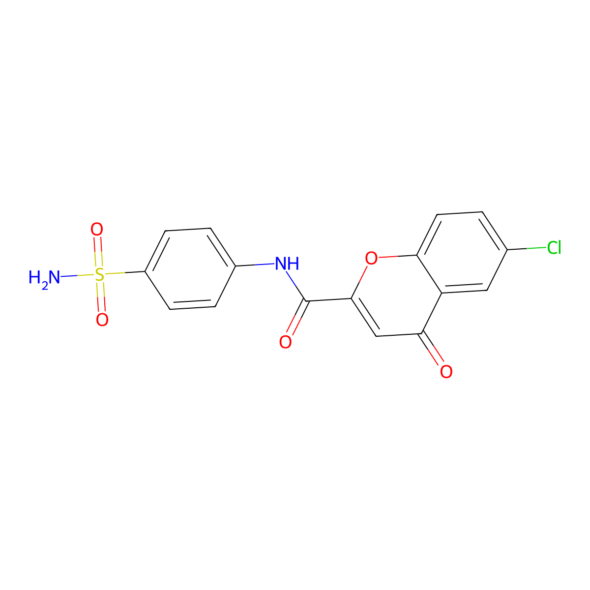 6-chloro-4-oxo-N-(4-sulfamoylphenyl)-4H-chromene-2-carboxamide molecular structure, CAS 27455-30-7