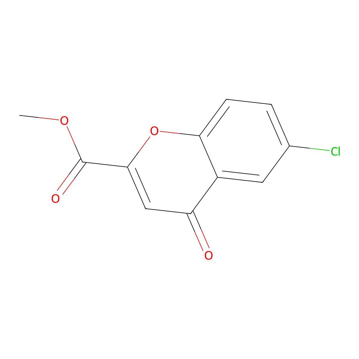 methyl 6-chloro-4-oxo-4H-chromene-2-carboxylate molecular structure, CAS 27455-31-8