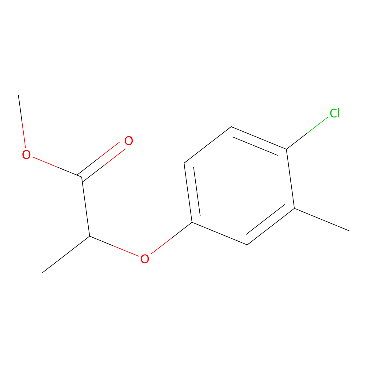 Methyl 2-(4-chloro-3-methylphenoxy)propanoate molecular structure, CAS 27455-87-4