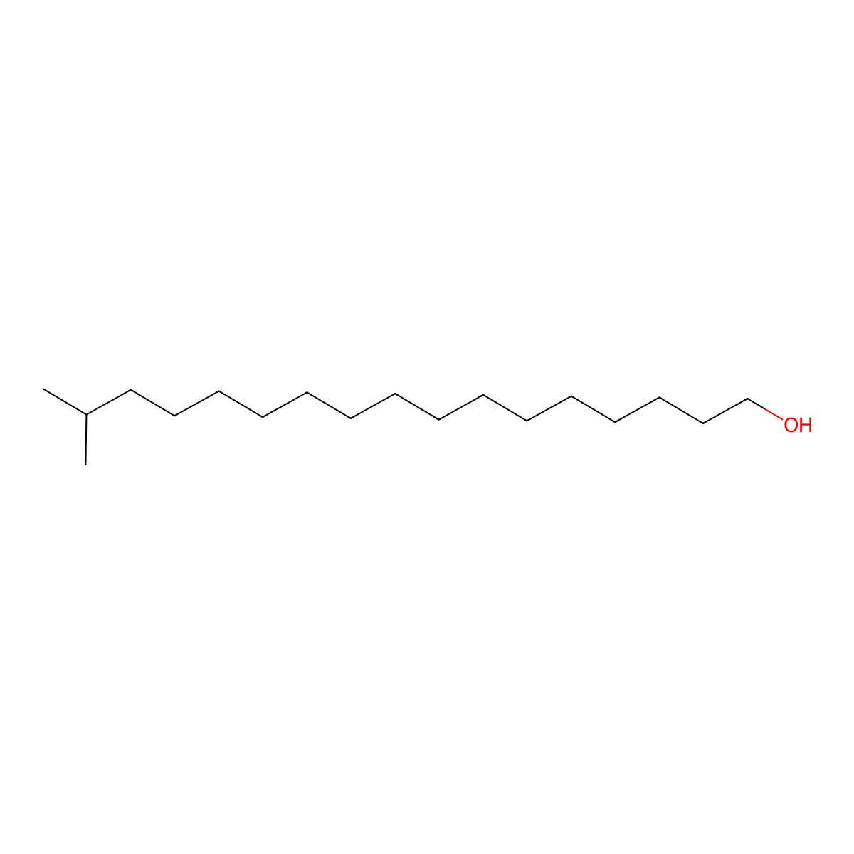 Isostearyl Alcohol EX molecular structure, CAS 27458-93-1
