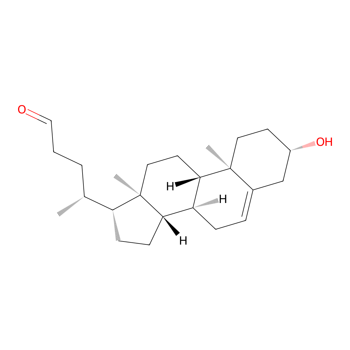 Chol-5-en-24-al-3beta-ol molecular structure, CAS 27460-33-9