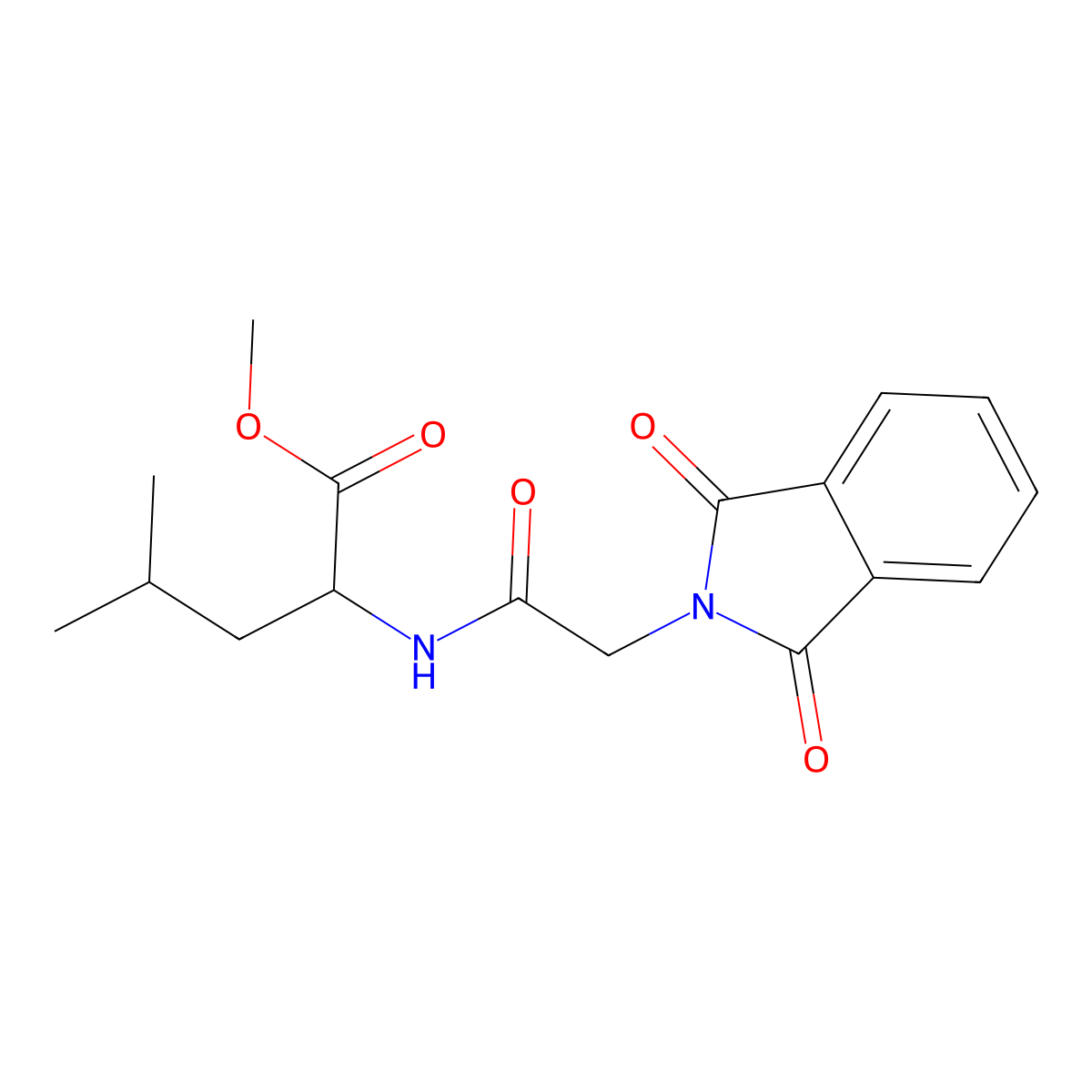 methyl N-[(1,3-dioxo-1,3-dihydro-2H-isoindol-2-yl)acetyl]leucinate molecular structure, CAS 27462-45-9