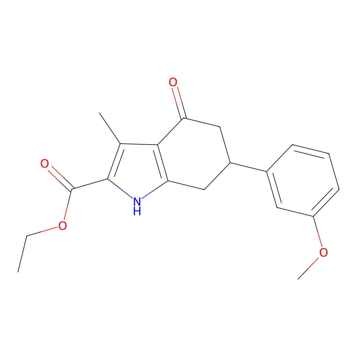 ethyl 6-(3-methoxyphenyl)-3-methyl-4-oxo-4,5,6,7-tetrahydro-1H-indole-2-carboxylate molecular structure, CAS 27462-92-6