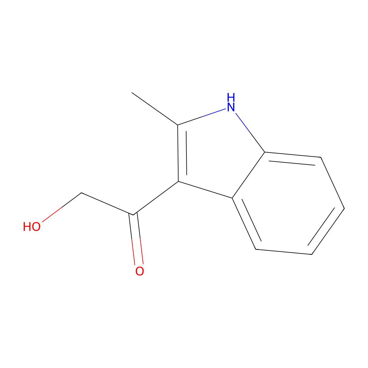 Ketone, hydroxymethyl 2-methyl-3-indolyl molecular structure, CAS 27463-04-3