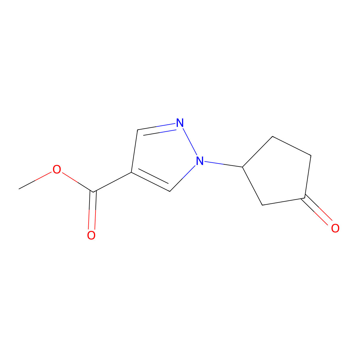 methyl 1-(3-oxocyclopentyl)-1H-pyrazole-4-carboxylate molecular structure, CAS 2746377-03-5