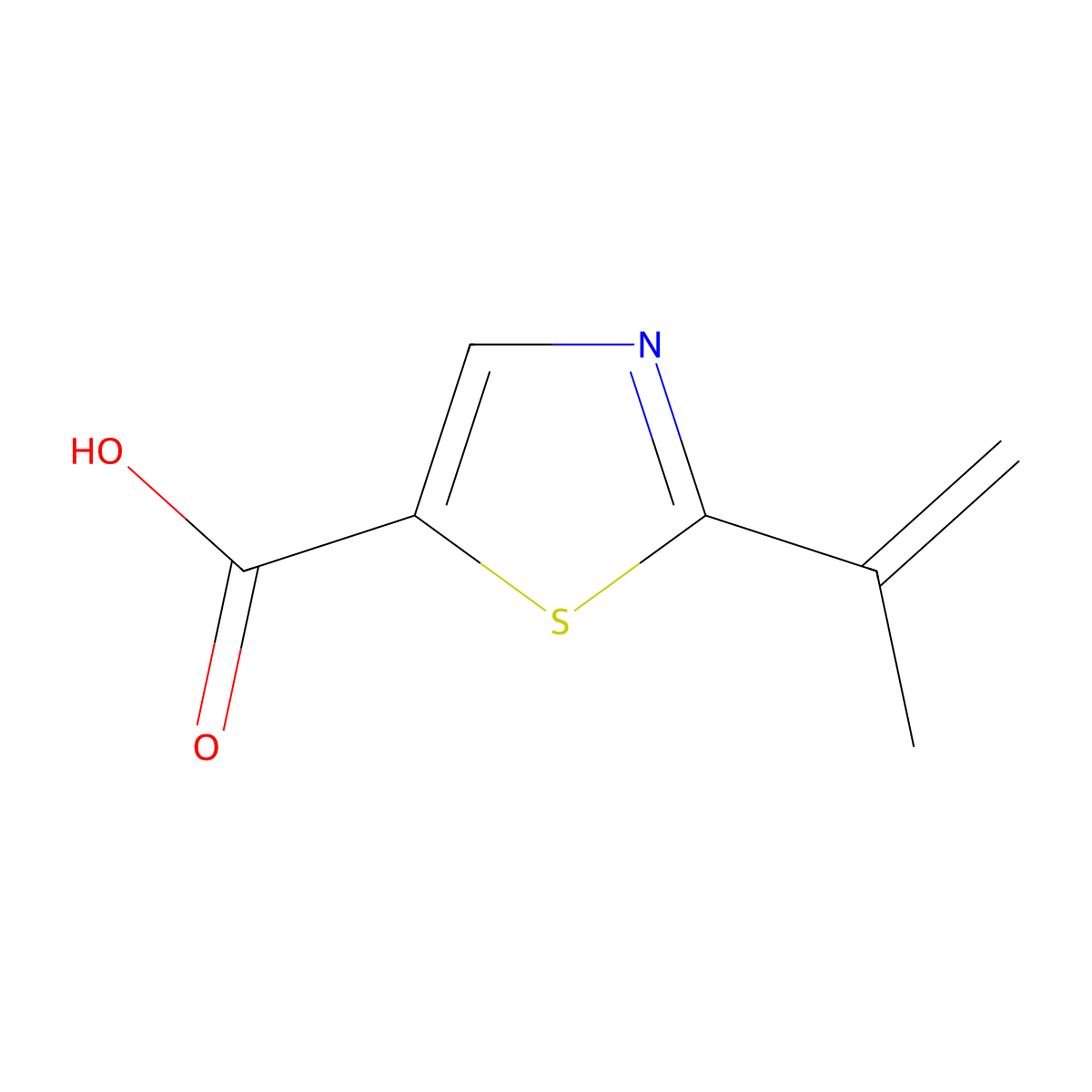 2-(Prop-1-en-2-yl)thiazole-5-carboxylic acid molecular structure, CAS 2746378-10-7