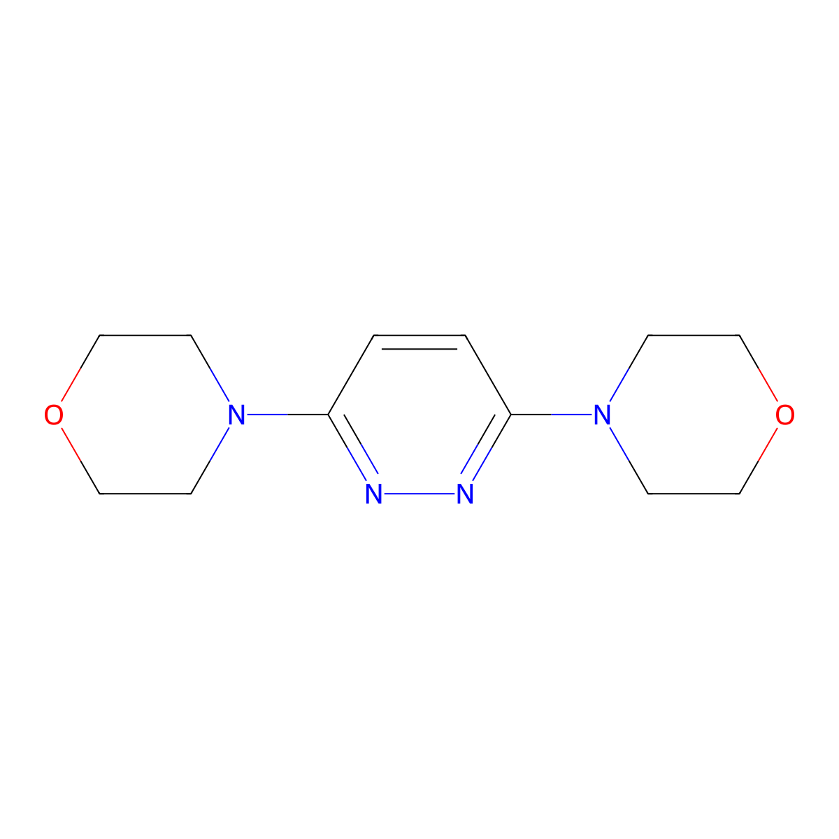 3,6-Dimorpholinopyridazine molecular structure, CAS 27464-04-6