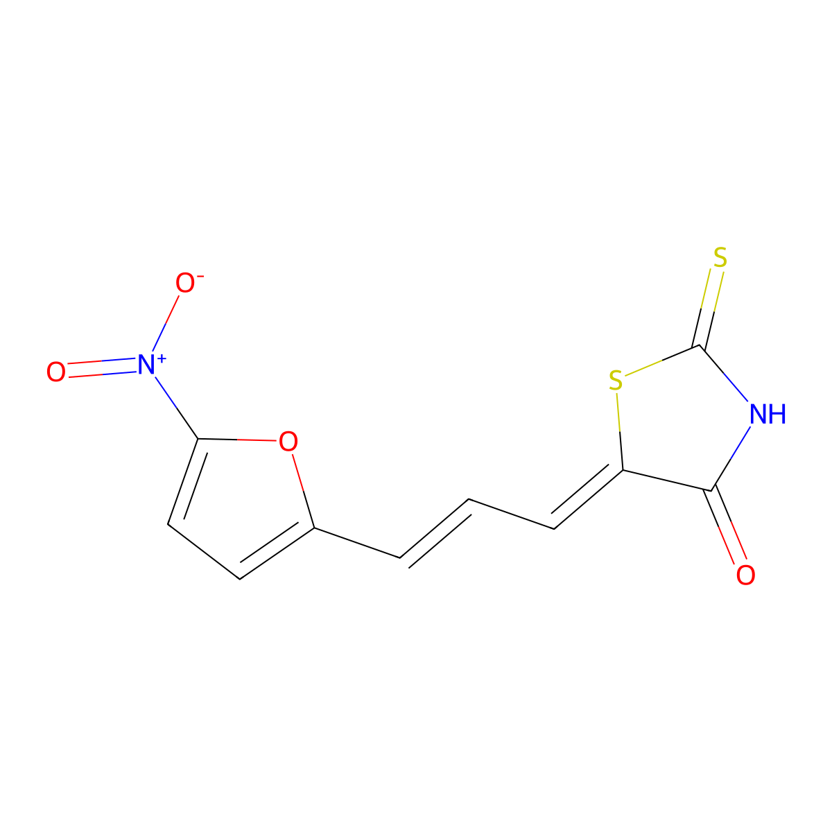 5-[3-(5-Nitro-2-furanyl)-2-propen-1-ylidene]-2-thioxo-4-thiazolidinone molecular structure, CAS 27464-57-9