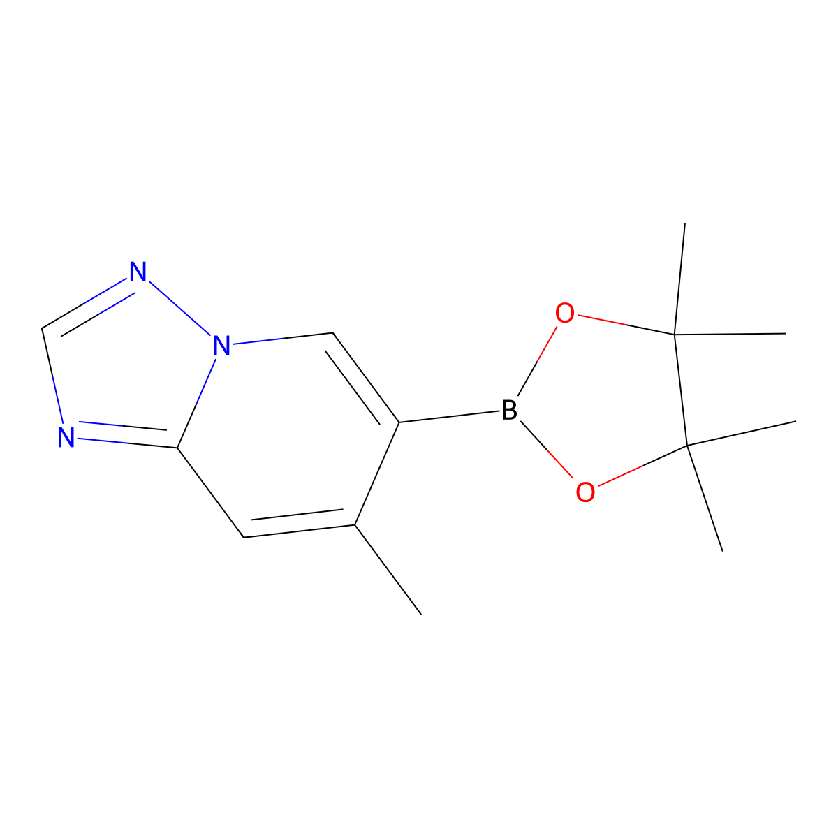 7-Methyl-6-(4,4,5,5-tetramethyl-1,3,2-dioxaborolan-2-yl)-[1,2,4]triazolo[1,5-a]pyridine molecular structure, CAS 2746407-85-0