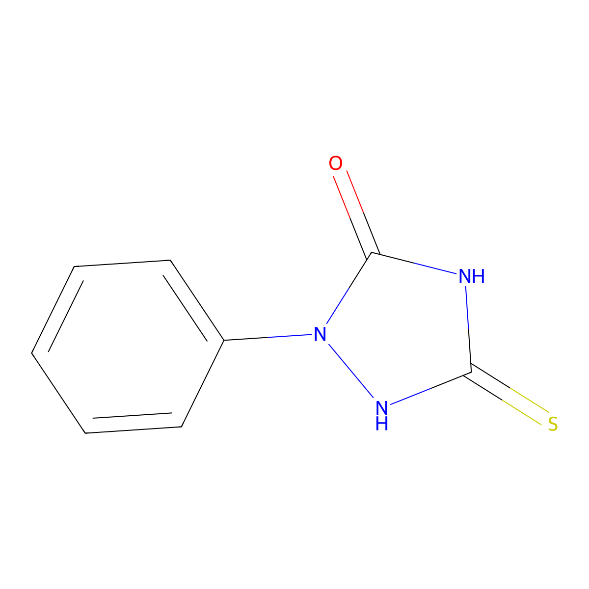 1-phenyl-3-sulfanyl-4,5-dihydro-1H-1,2,4-triazol-5-one molecular structure, CAS 27466-62-2