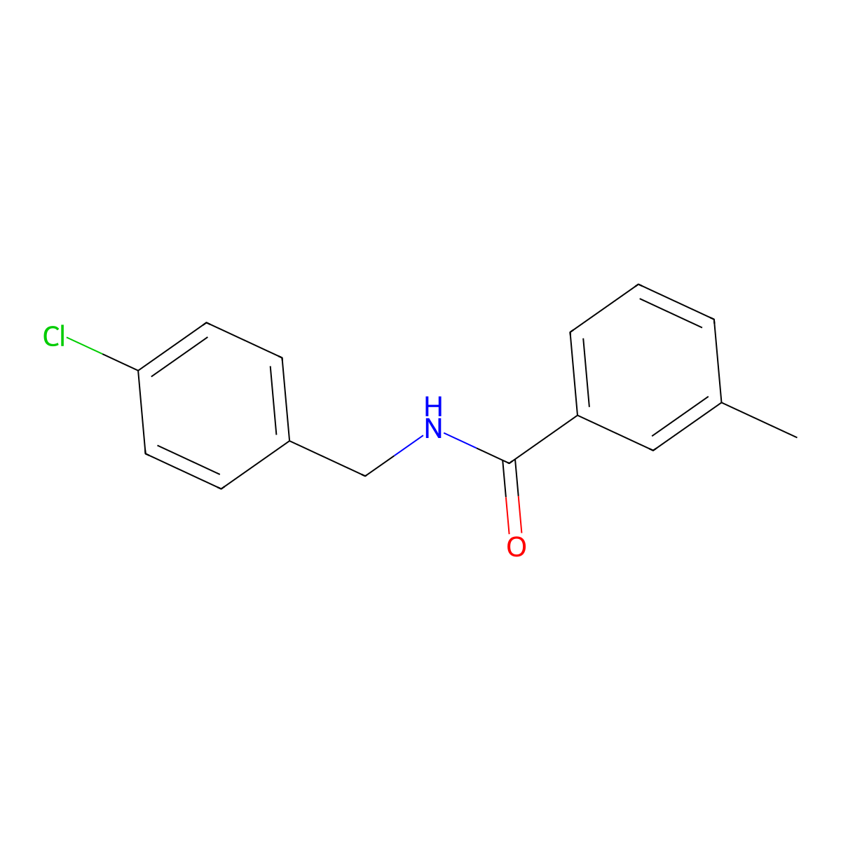 N-(4-chlorobenzyl)-3-methylbenzamide molecular structure, CAS 27466-88-2