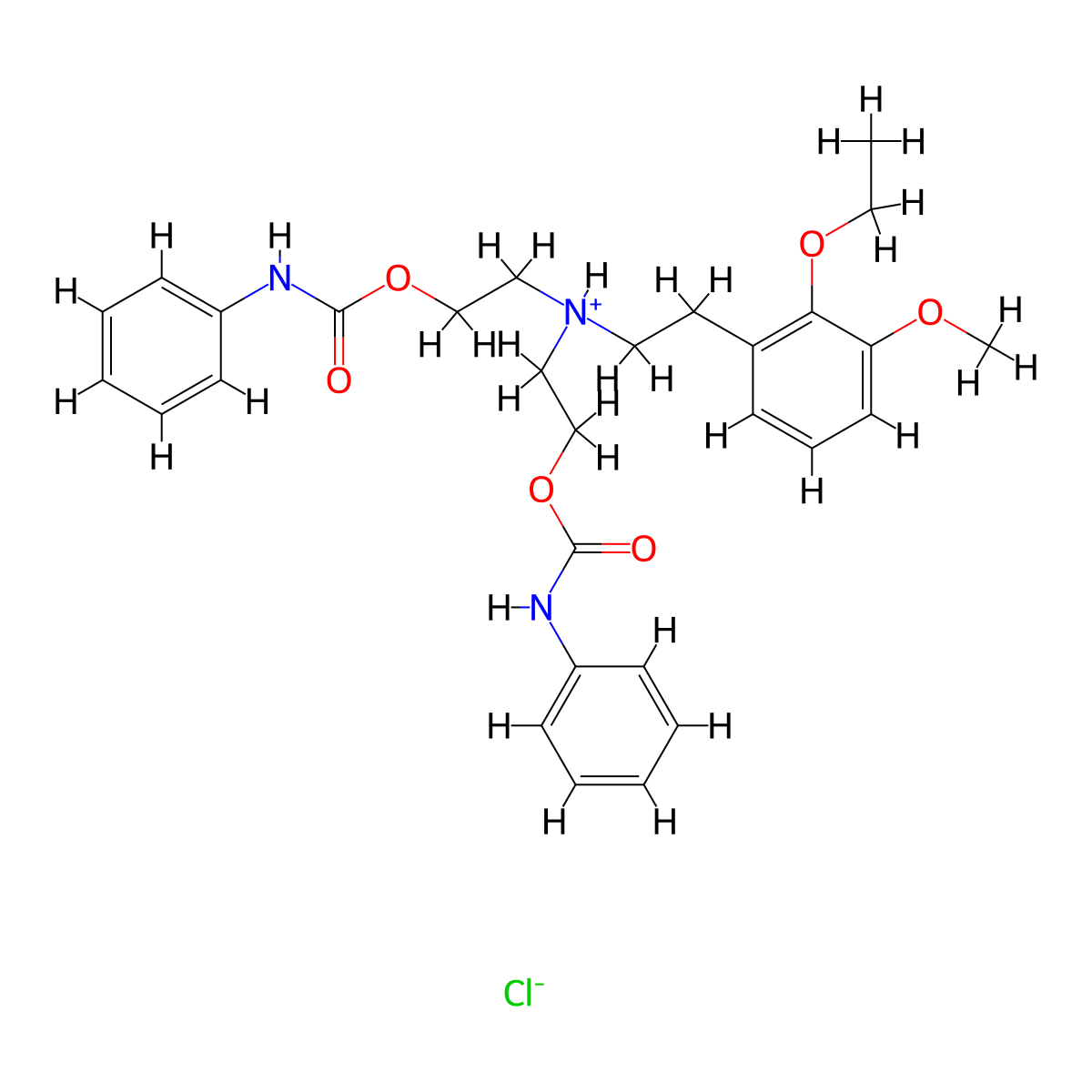Carbanilic acid, diester with (2-ethoxy-3-methoxyphenethyl)iminodiethanol, hydrochloride molecular structure, CAS 27467-06-7