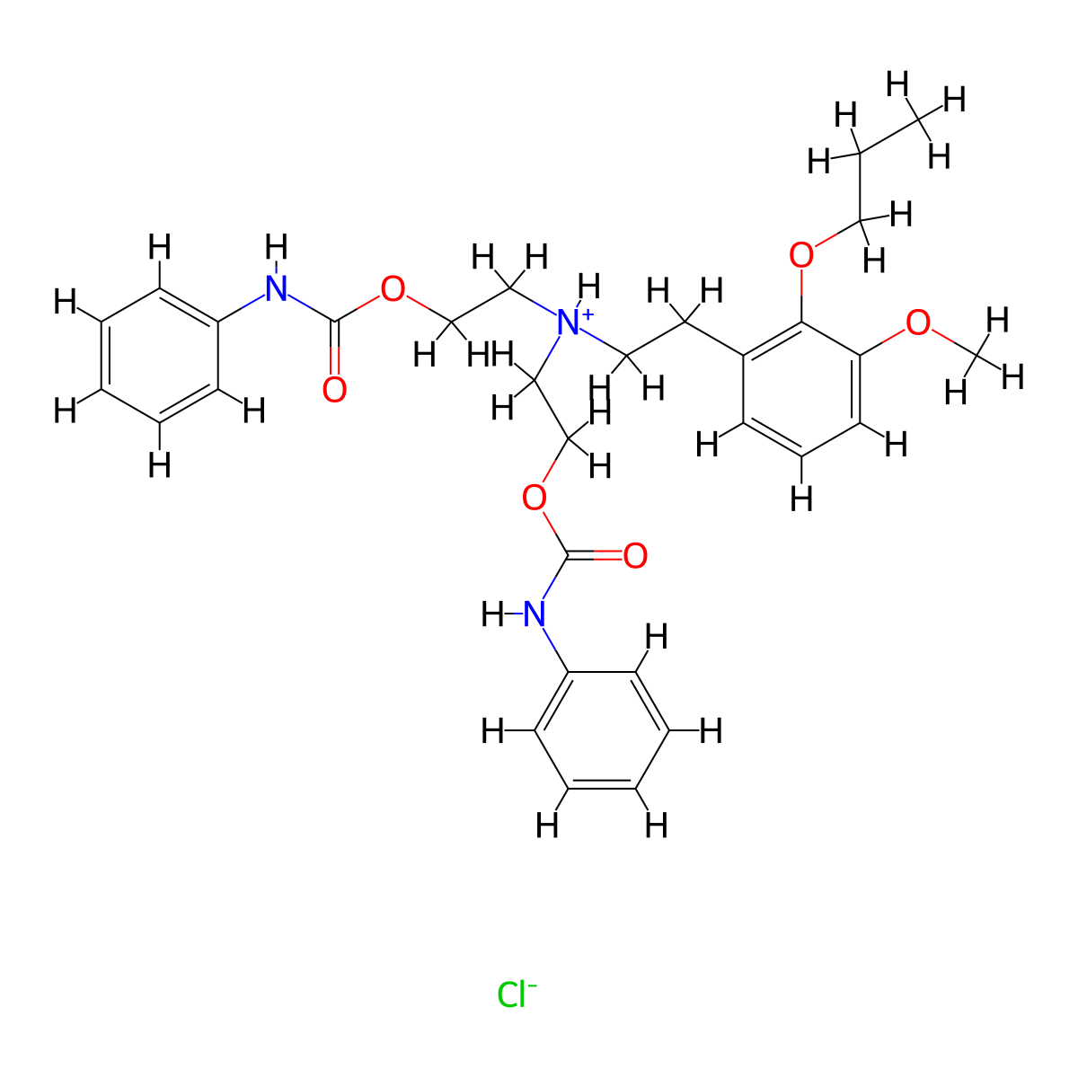 Carbanilic acid, diester with (3-methoxy-2-propoxyphenethyl)iminodiethanol, hydrochloride molecular structure, CAS 27467-07-8