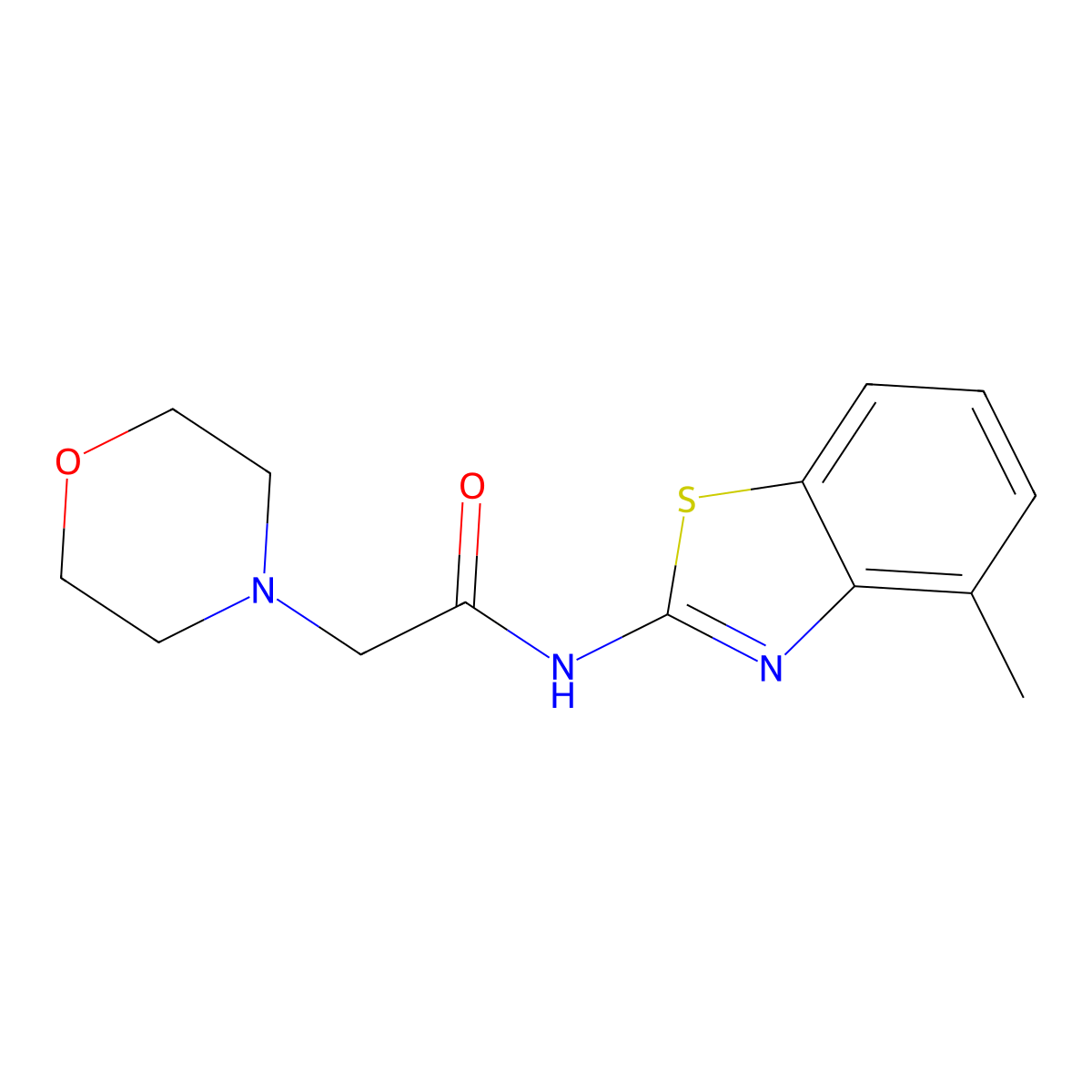 N-(4-methyl-1,3-benzothiazol-2-yl)-2-(morpholin-4-yl)acetamide molecular structure, CAS 27467-69-2