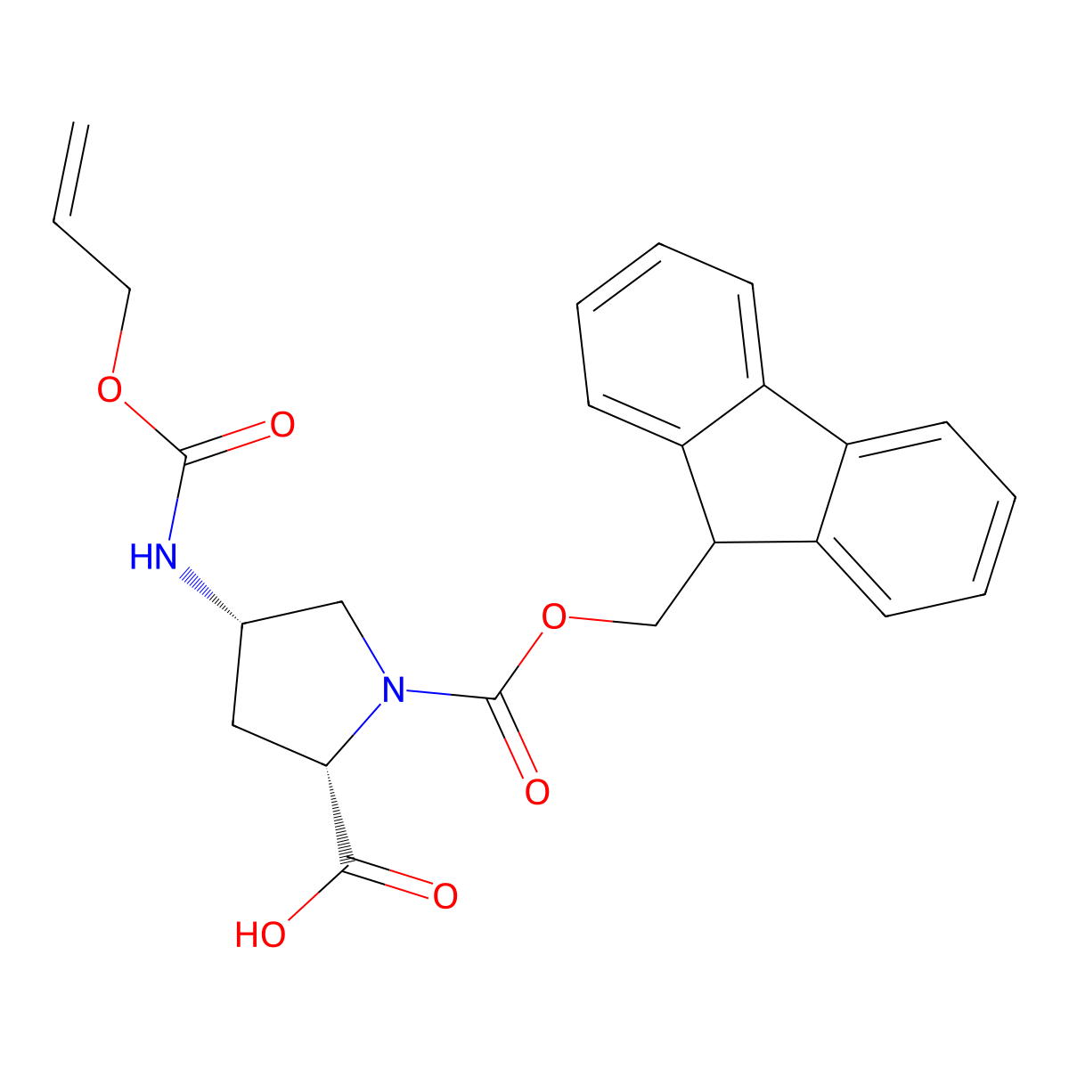 (4S)-1-Fmoc-4-(Allyloxycarbonylamino)-L-proline molecular structure, CAS 274676-10-7