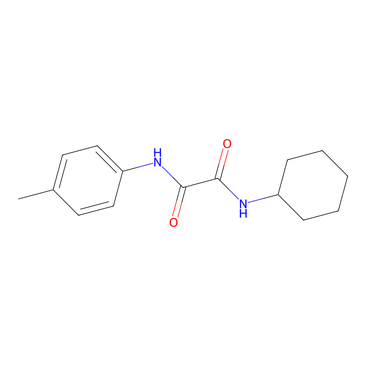 N-cyclohexyl-N'-(4-methylphenyl)ethanediamide molecular structure, CAS 27468-19-5