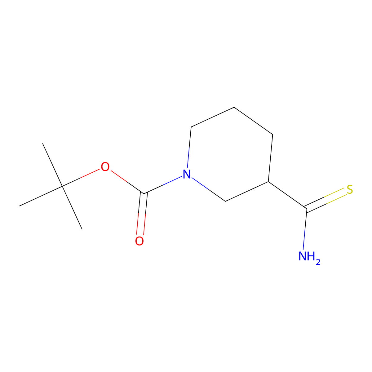 tert-Butyl 3-carbamothioylpiperidine-1-carboxylate molecular structure, CAS 274682-80-3