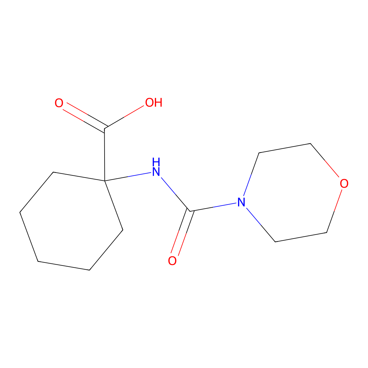 1-(Morpholine-4-carboxamido)cyclohexanecarboxylic acid molecular structure, CAS 274685-72-2
