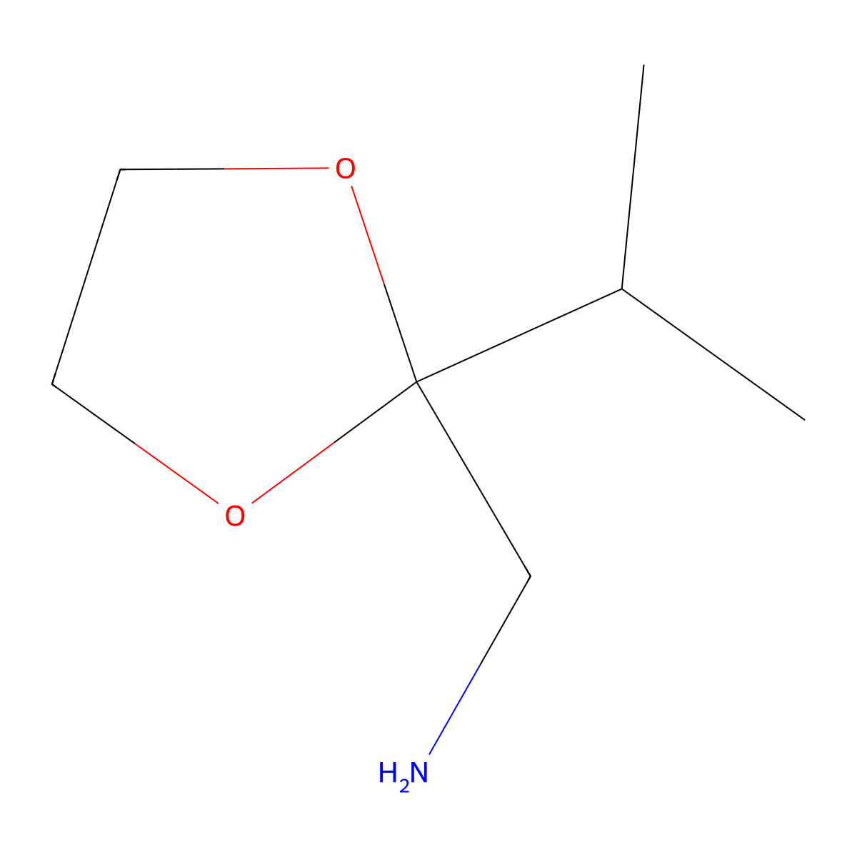 1-(2-(Propan-2-yl)-1,3-dioxolan-2-yl)methanamine molecular structure, CAS 274686-28-1