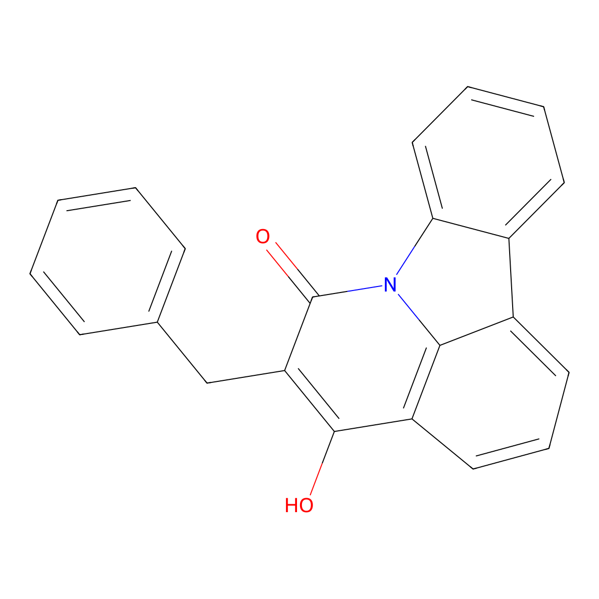 5-benzyl-4-hydroxy-6H-pyrido[3,2,1-jk]carbazol-6-one molecular structure, CAS 274691-54-2