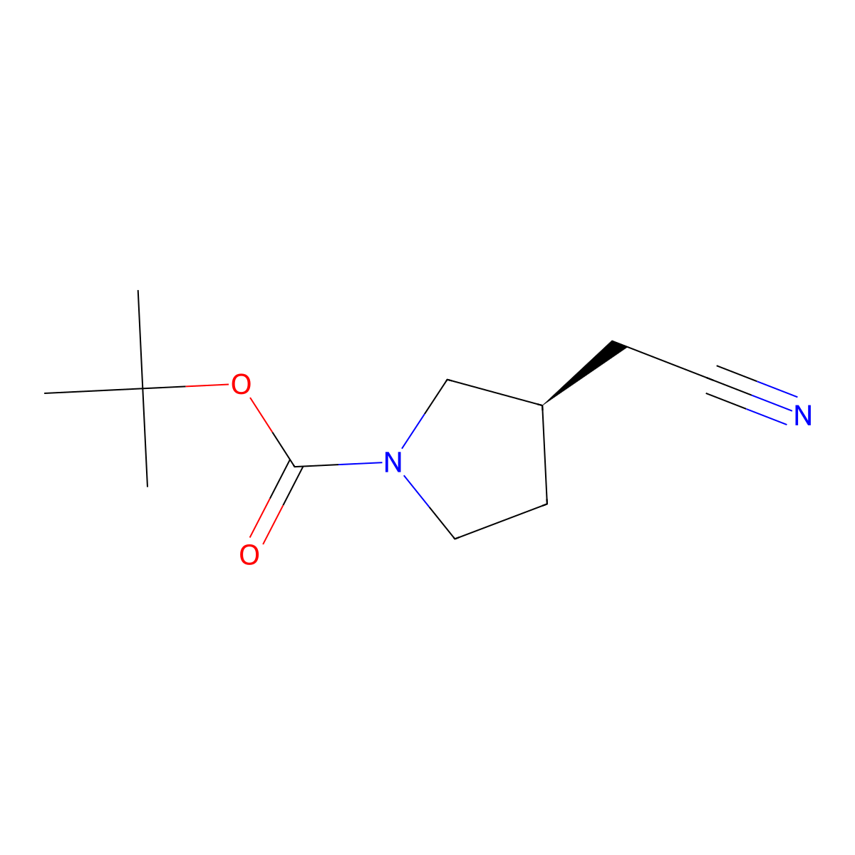 (R)-tert-Butyl 3-(cyanomethyl)pyrrolidine-1-carboxylate molecular structure, CAS 274692-07-8