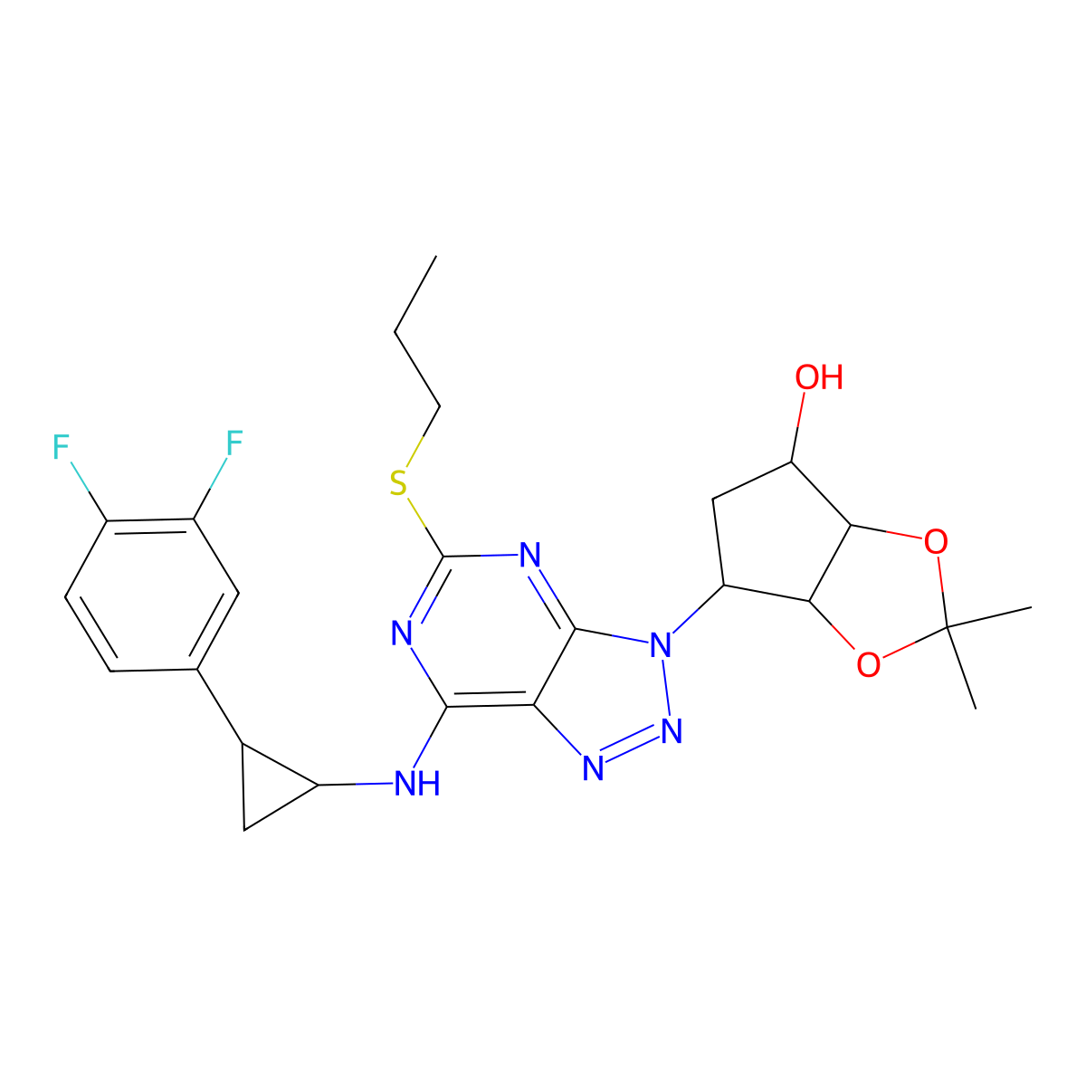 Deshydroxyethoxy-2,3-O-(dimethylmethylene) Ticagrelor molecular structure, CAS 274693-49-1