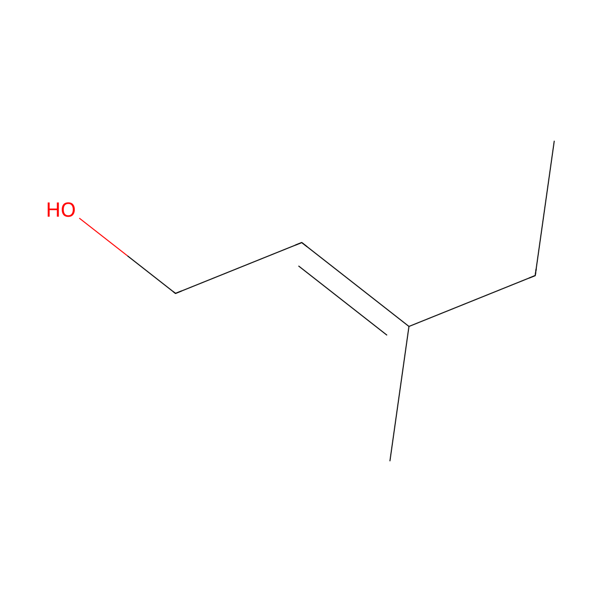3-Methyl-2-penten-1-ol molecular structure, CAS 2747-48-0