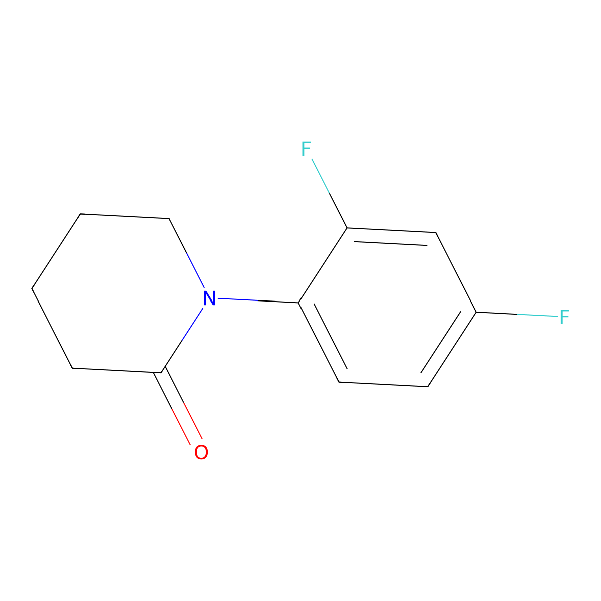 1-(2,4-Difluorophenyl)piperidin-2-one molecular structure, CAS 27471-49-4