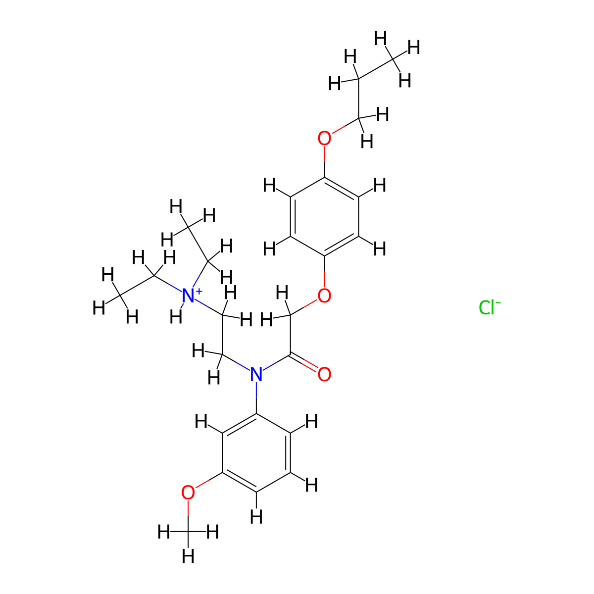 m-Acetanisidide, N-(2-(diethylamino)ethyl)-2-(p-isopropoxyphenoxy)-, monohydrochloride molecular structure, CAS 27471-66-5