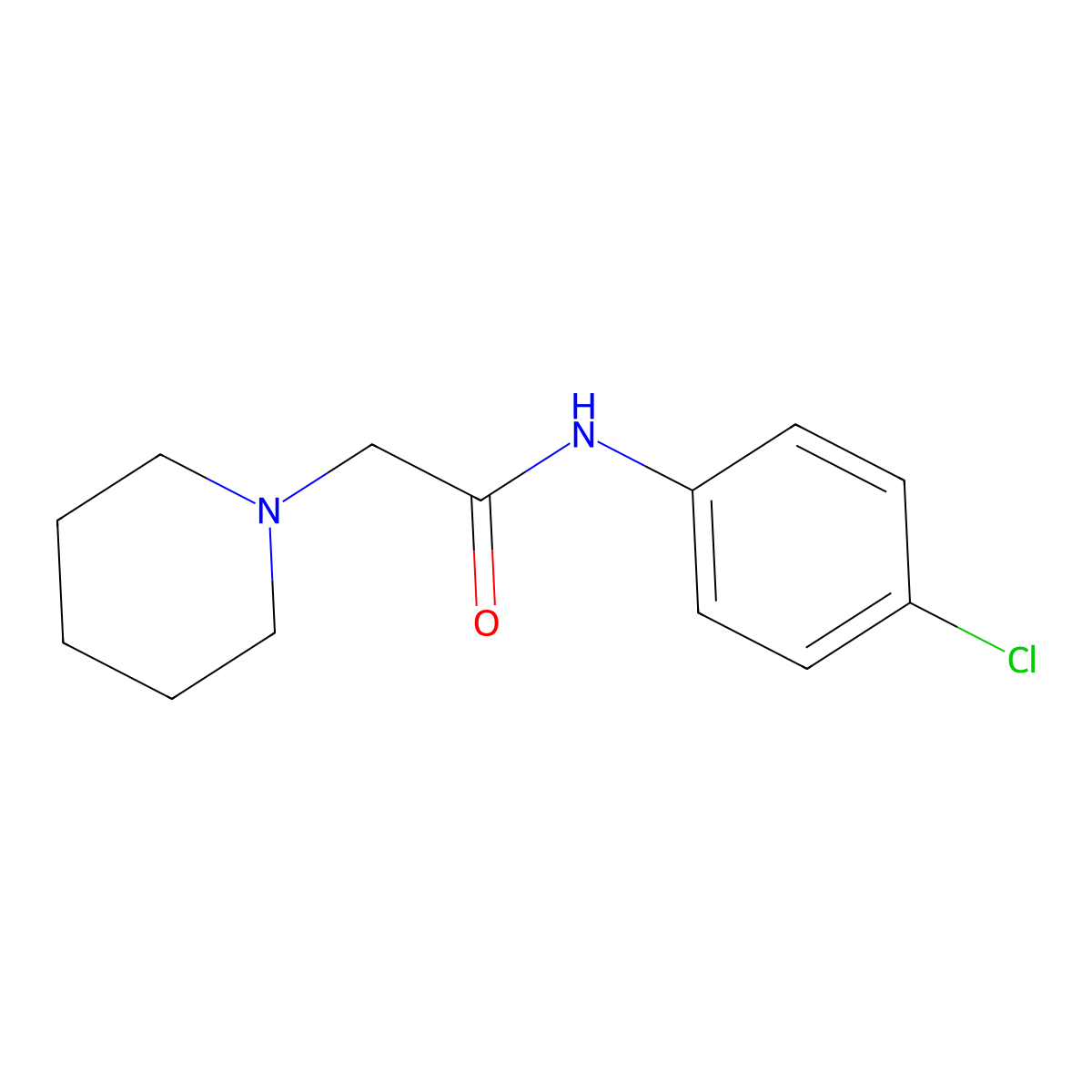 N-(4-chlorophenyl)-2-piperidin-1-ylacetamide molecular structure, CAS 27471-82-5